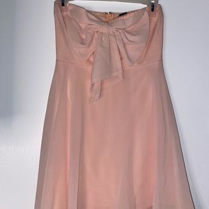 Peach Strapless short dress